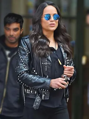 The Fast Saga Studded Black Leather Jacket