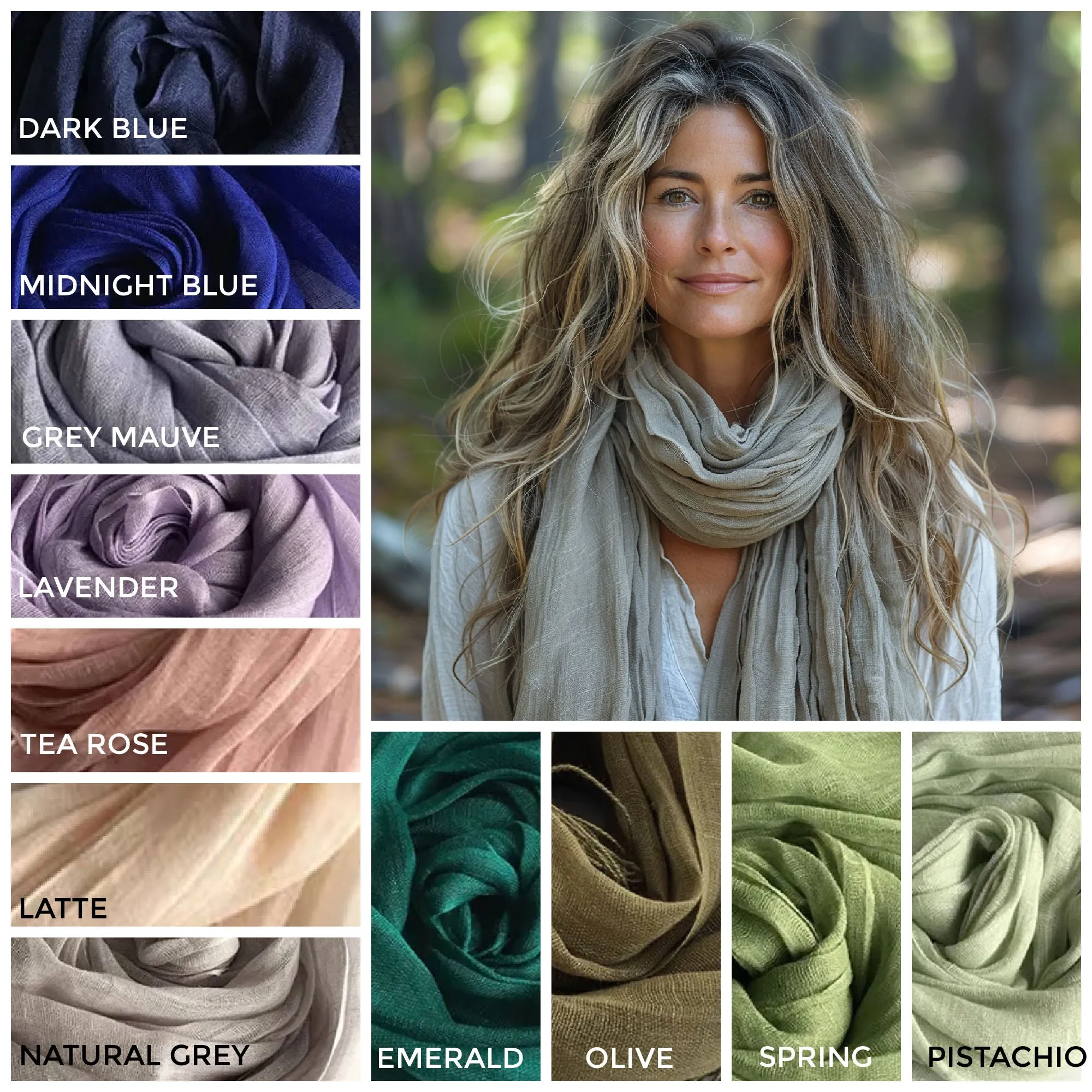 100% Linen Scarf | Ready-to-ship linen scarves and shawls by Econica