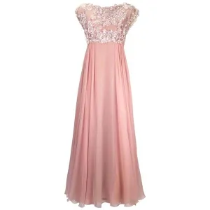 1960s Helen Rose Silk Pink Beaded Evening Gown