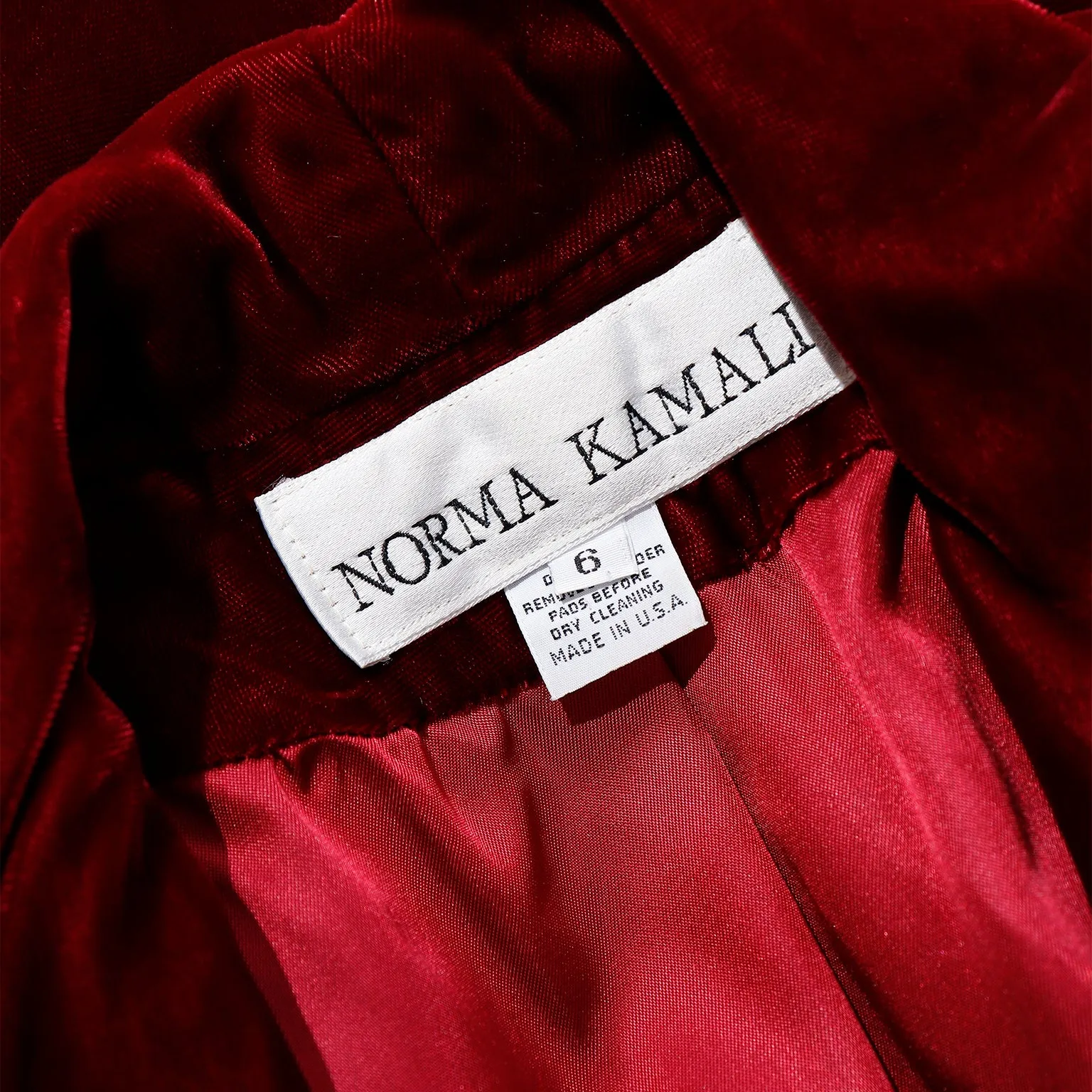 1980s Norma Kamali Red Velvet Victorian Inspired Jacket Top