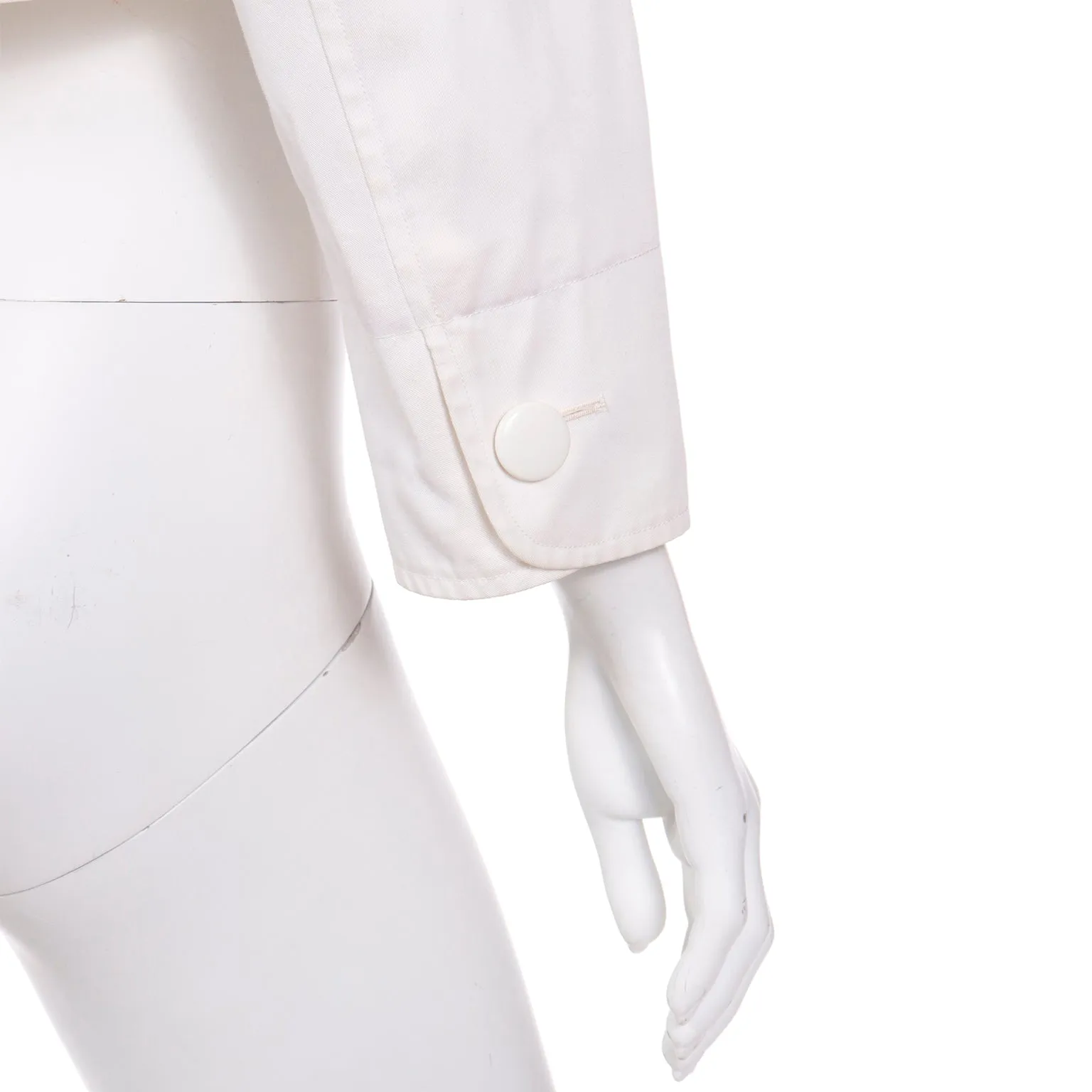 1980s Yves Saint Laurent Cropped White Cotton Jacket