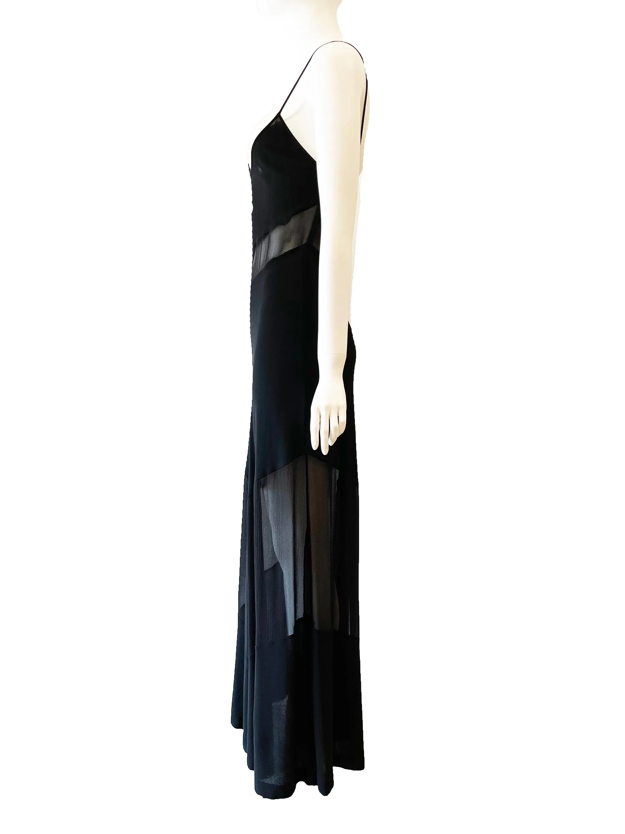 1990s Fendi Slip dress with sheer panels