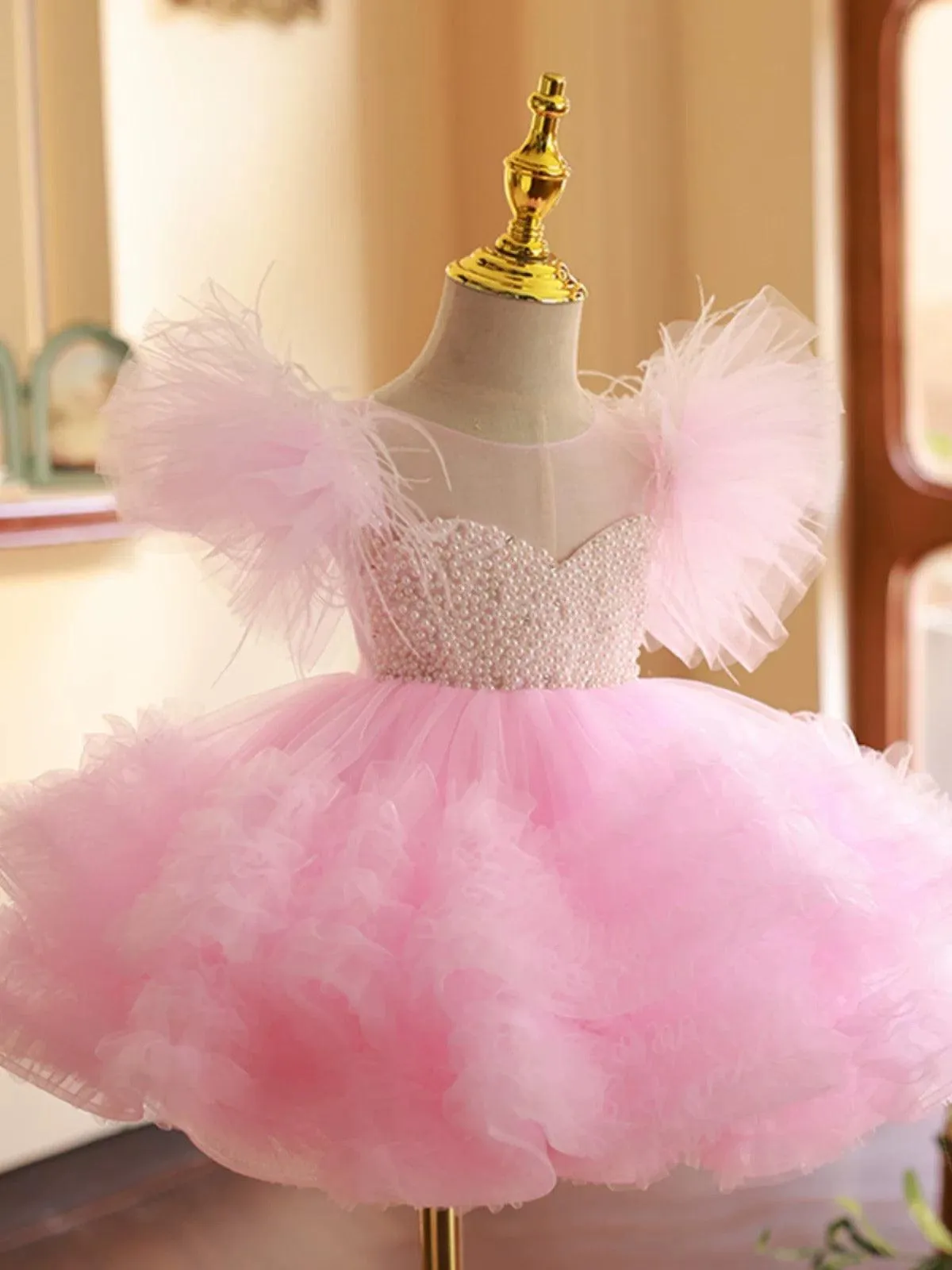 2pcs High quality beading TuTu dress For baby Sparkle and Tulle Perfect Combination girls party dress