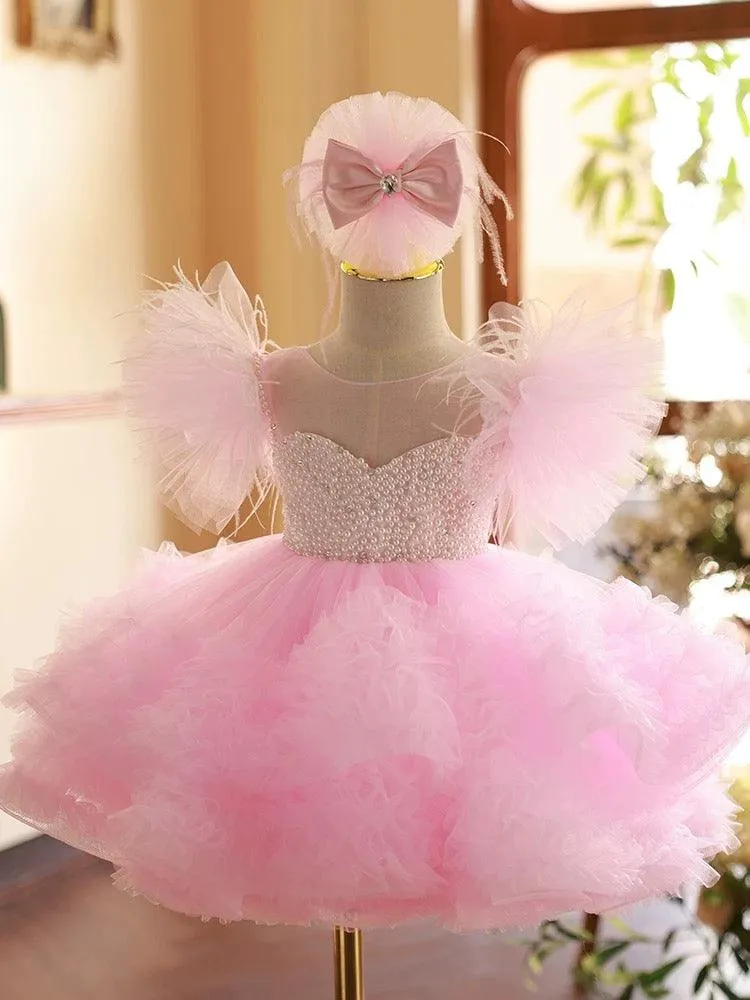 2pcs High quality beading TuTu dress For baby Sparkle and Tulle Perfect Combination girls party dress