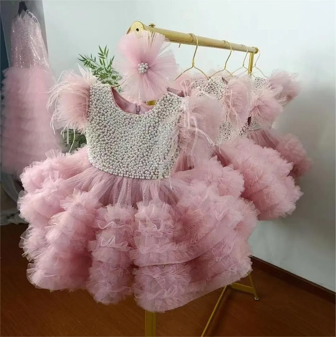 2pcs High quality beading TuTu dress For baby Sparkle and Tulle Perfect Combination girls party dress