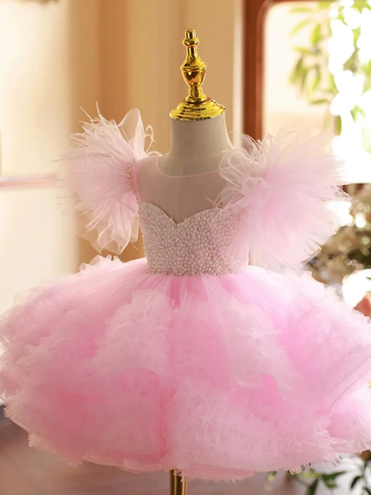 2pcs High quality beading TuTu dress For baby Sparkle and Tulle Perfect Combination girls party dress