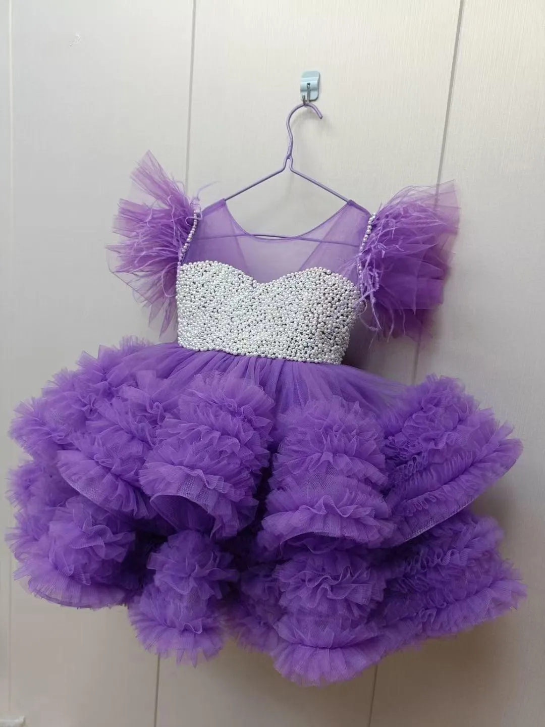 2pcs High quality beading TuTu dress For baby Sparkle and Tulle Perfect Combination girls party dress