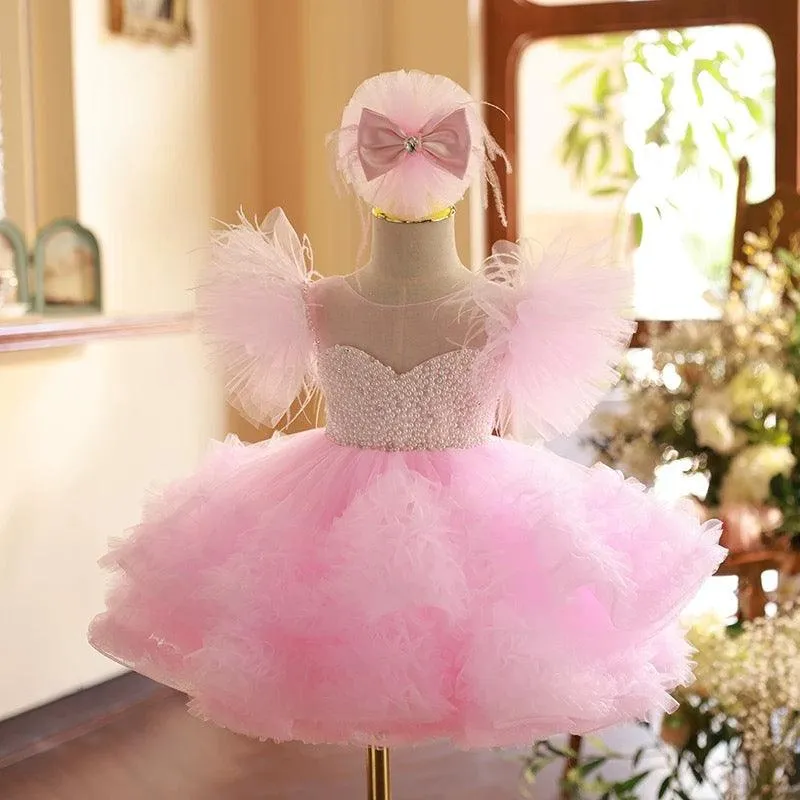 2pcs High quality beading TuTu dress For baby Sparkle and Tulle Perfect Combination girls party dress