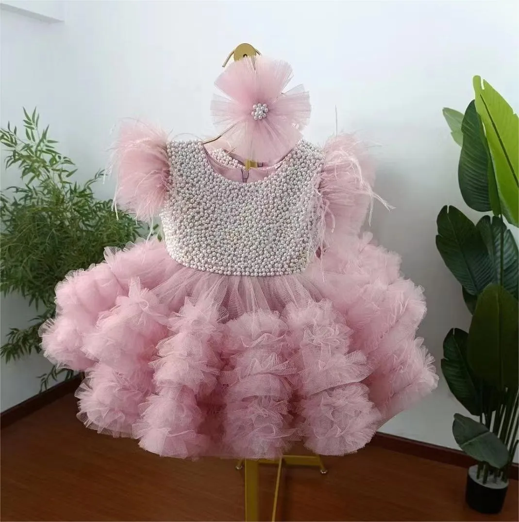 2pcs High quality beading TuTu dress For baby Sparkle and Tulle Perfect Combination girls party dress