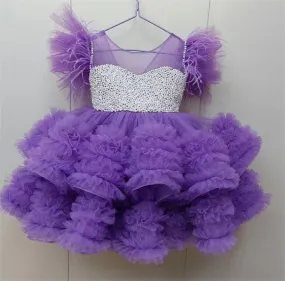 2pcs High quality beading TuTu dress For baby Sparkle and Tulle Perfect Combination girls party dress