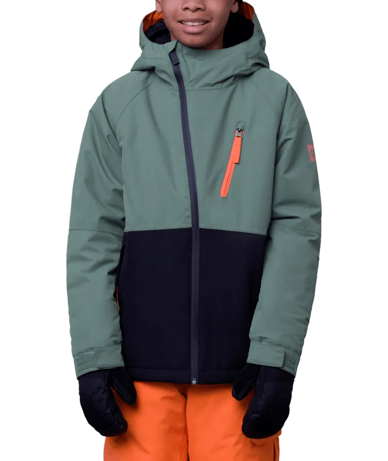 686 Youth Hydra Insulated Snowboard Jacket Cypress Green Colourblock 2024