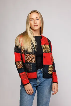 70's Patchwork Cropped Jacket S