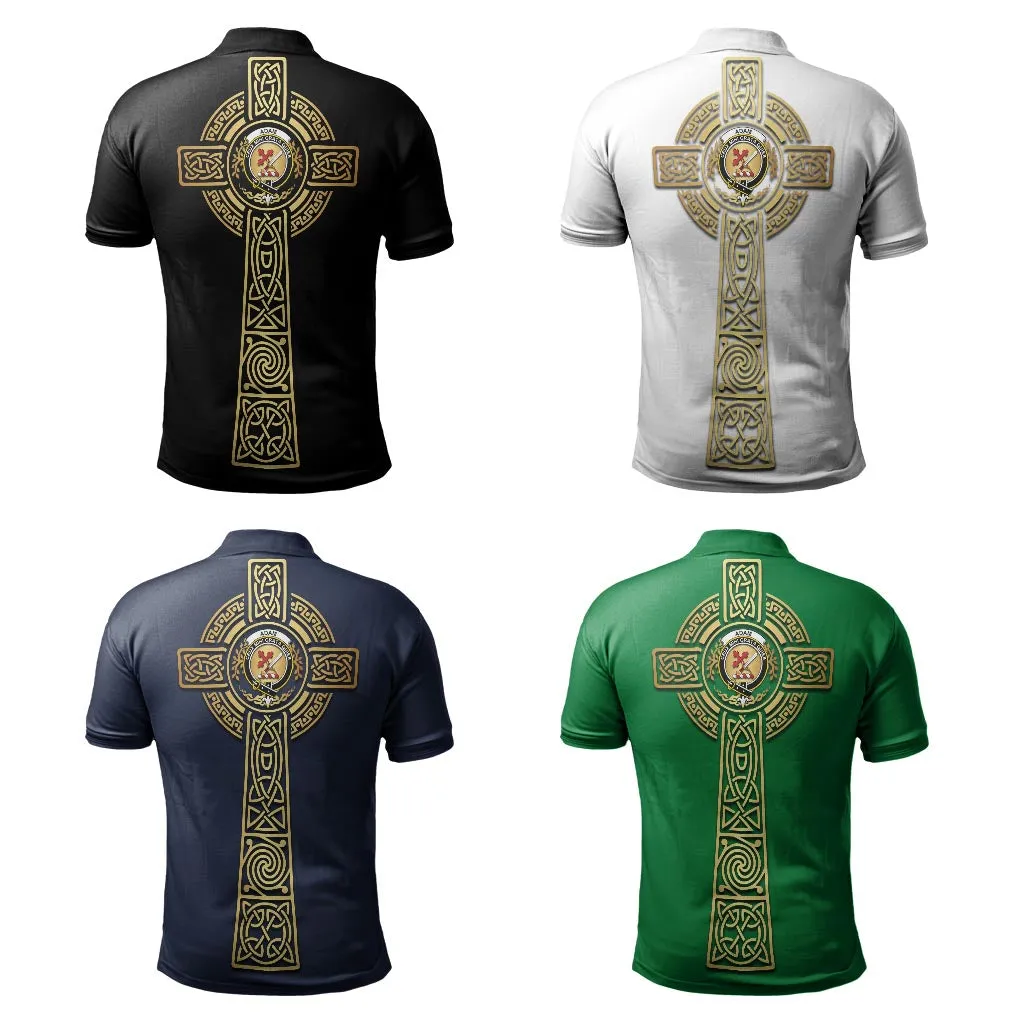 Adam Clan Polo Shirt with Golden Celtic Tree Of Life