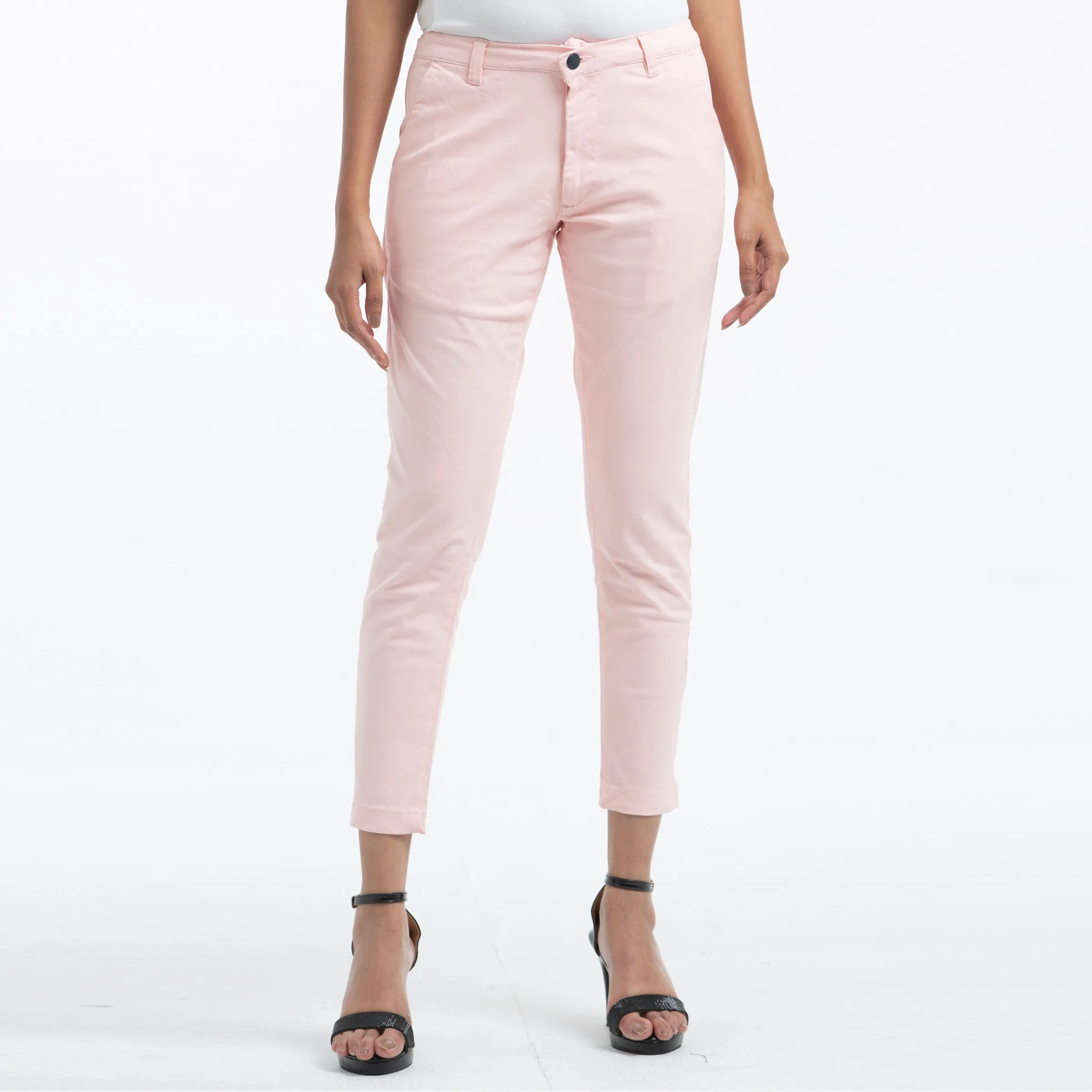 Adjustable Ladies Chinos - Pink