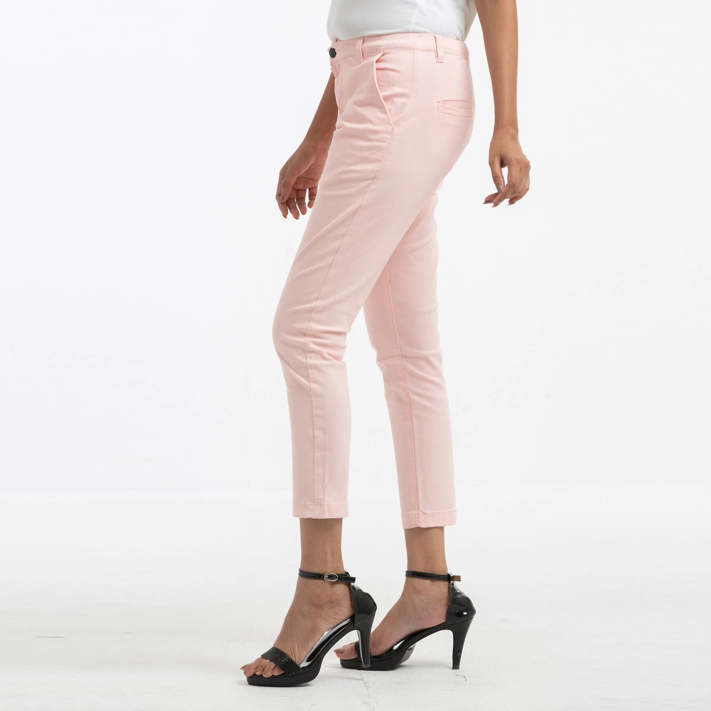 Adjustable Ladies Chinos - Pink