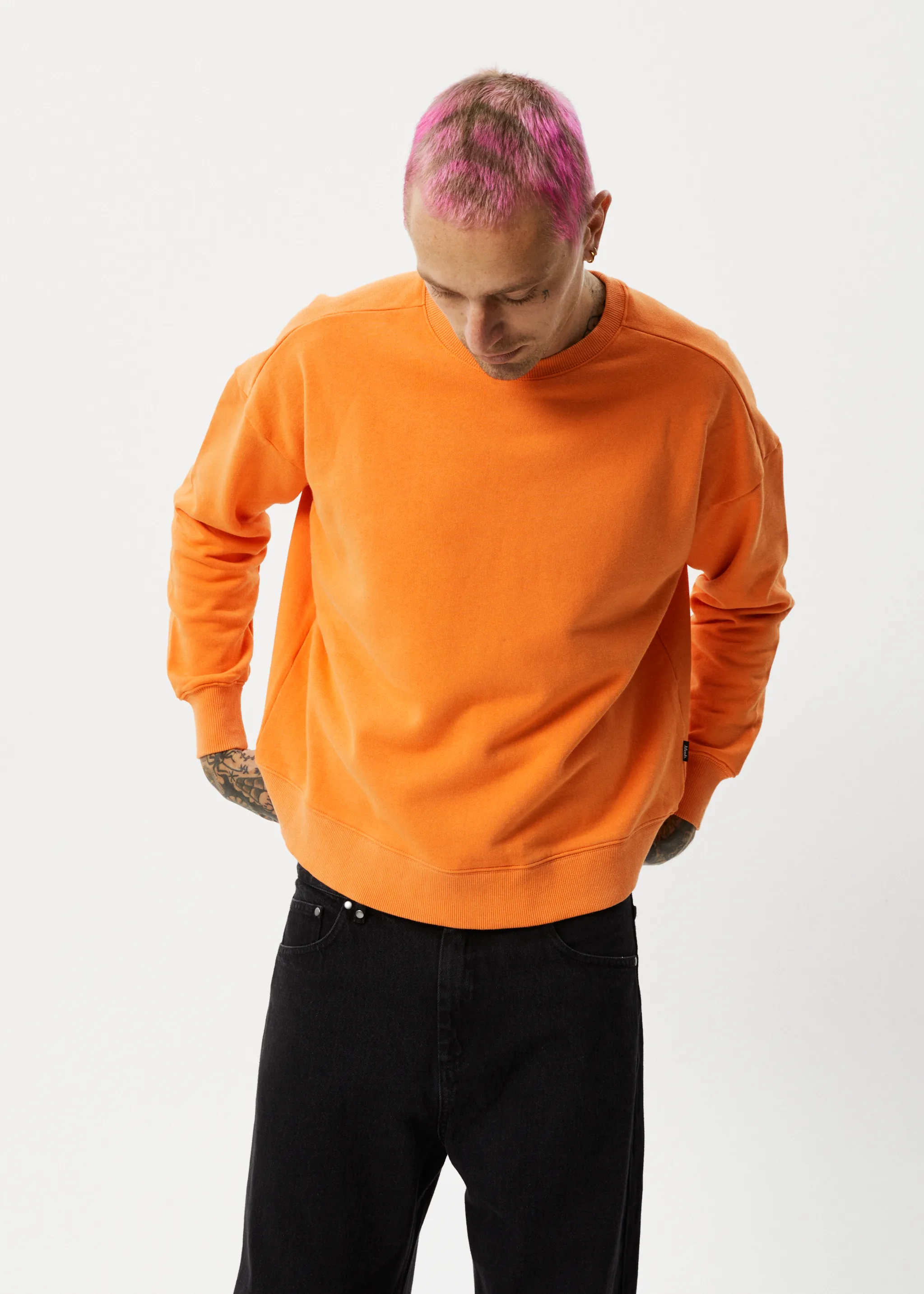 AFENDS Mens Minimum - Organic Crew Neck - Sunset