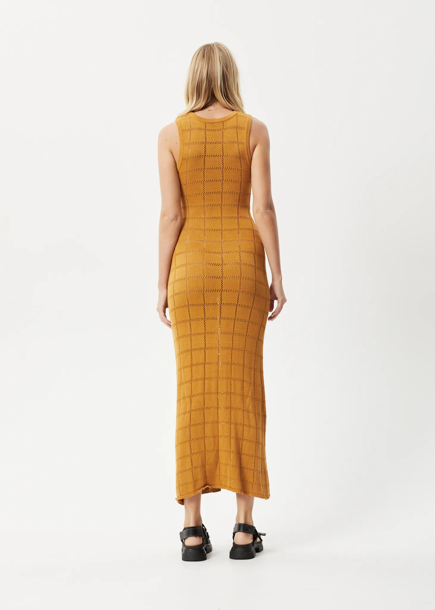 AFENDS Womens Femme - Knit Maxi Dress - Mustard