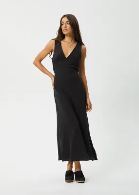 AFENDS Womens Focus - Seersucker Maxi Dress - Black