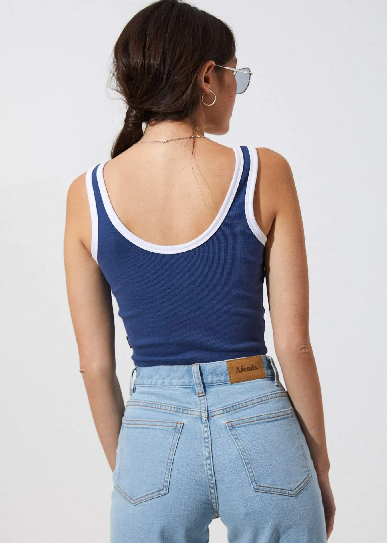 Afends Womens Freya - Singlet - Denim Blue