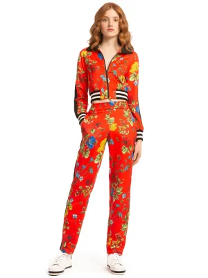 ALICE   OLIVIA - Jackson Track Jacket with Seine Garden in Poppy/Multi