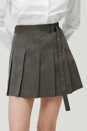 Allie Belted Pleated Skirt