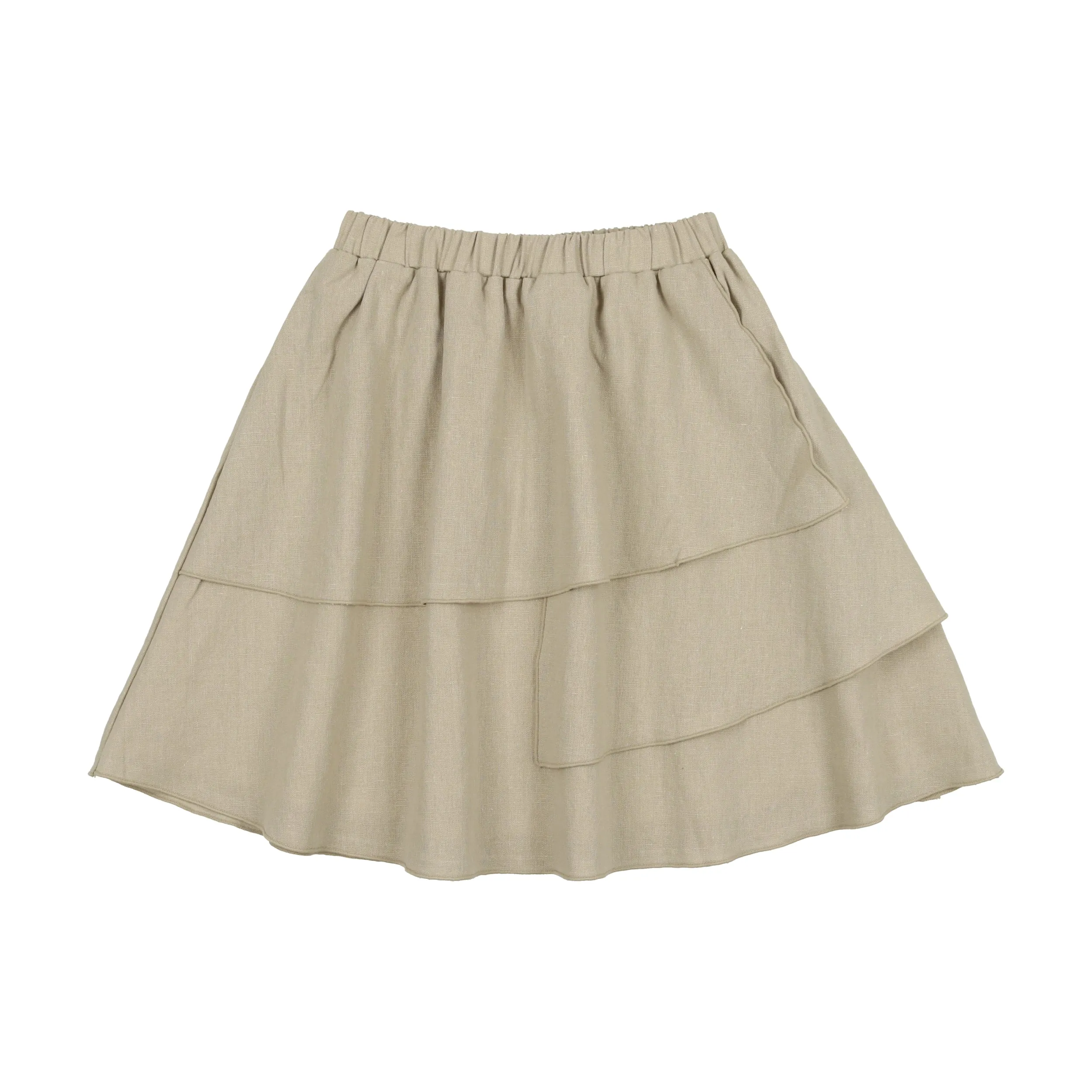 Analogie By Lil Legs Linen Layered Skirt Light Green