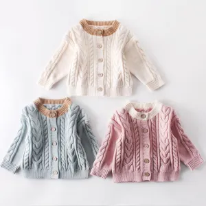 Baby and Toddler Cotton Knit Button Up Sweater