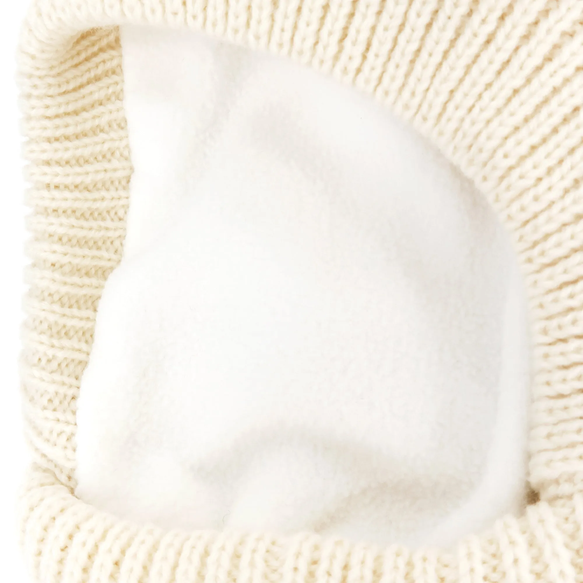 Baby Winter Knit Hat Earflap Toddler Fleece Lined Hat | Ivory