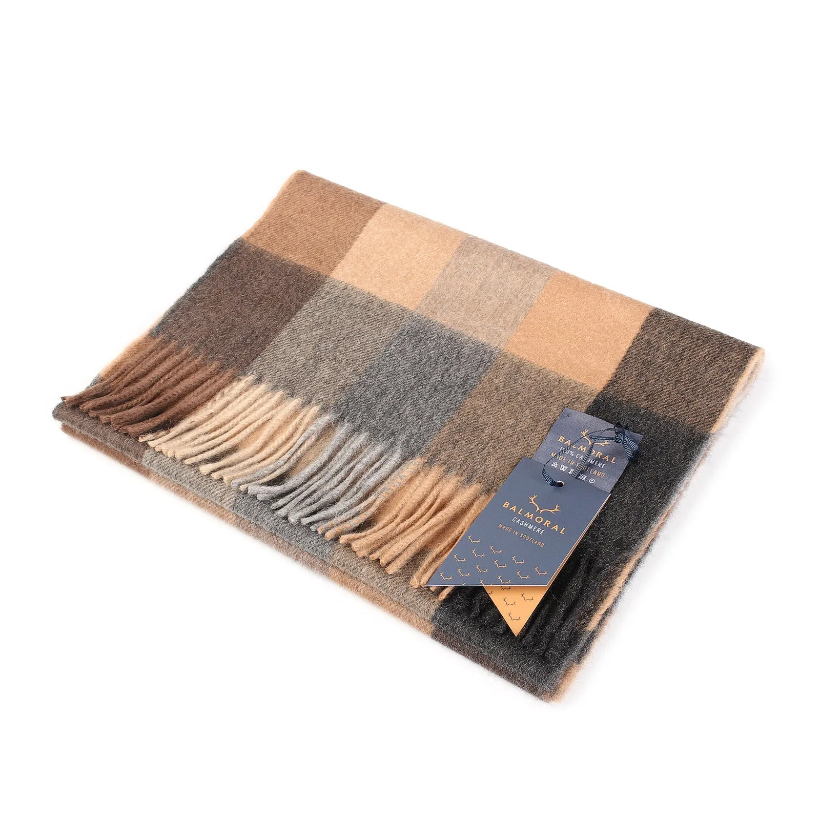 Balmoral 100% Cashmere Woven Scarf Natural