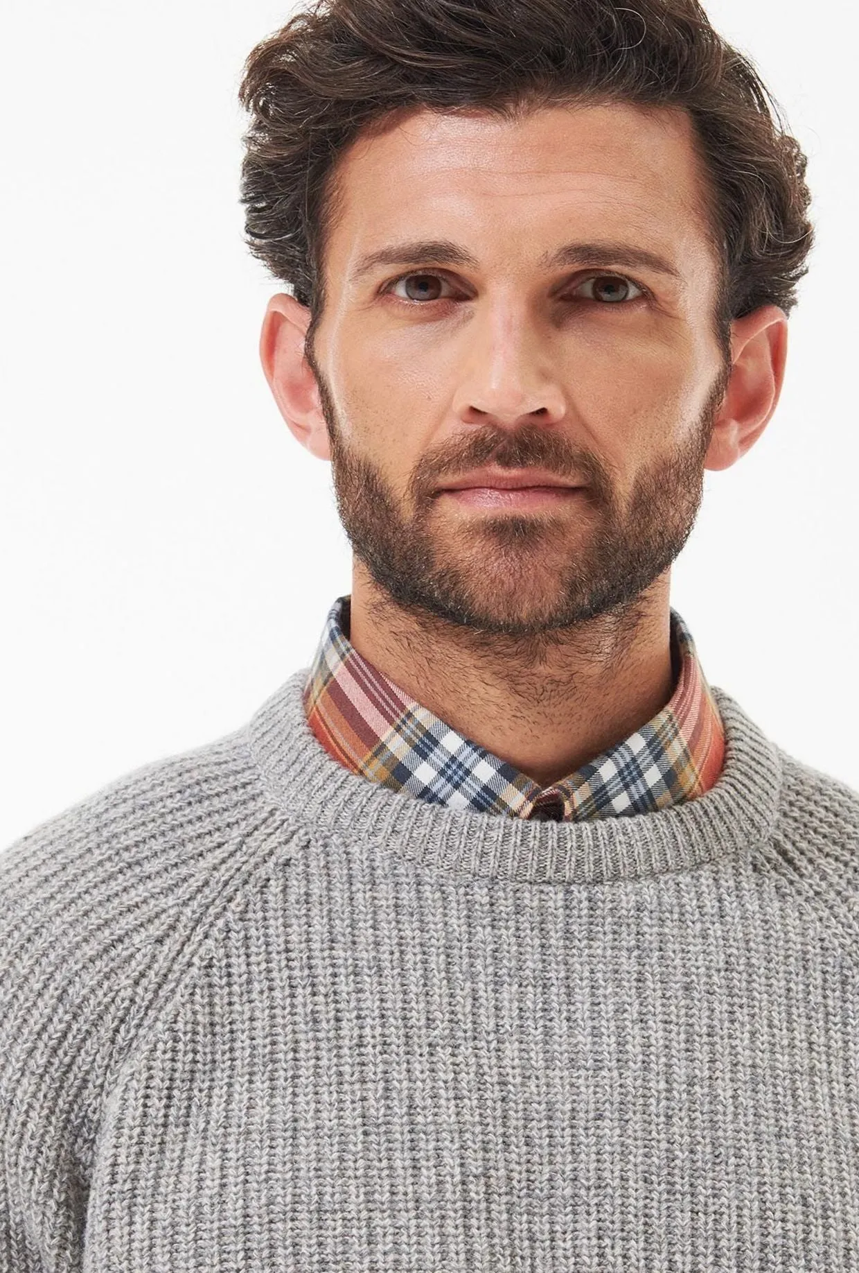 Barbour Sweater Horseford Crew neck in Stone MKN1113ST51