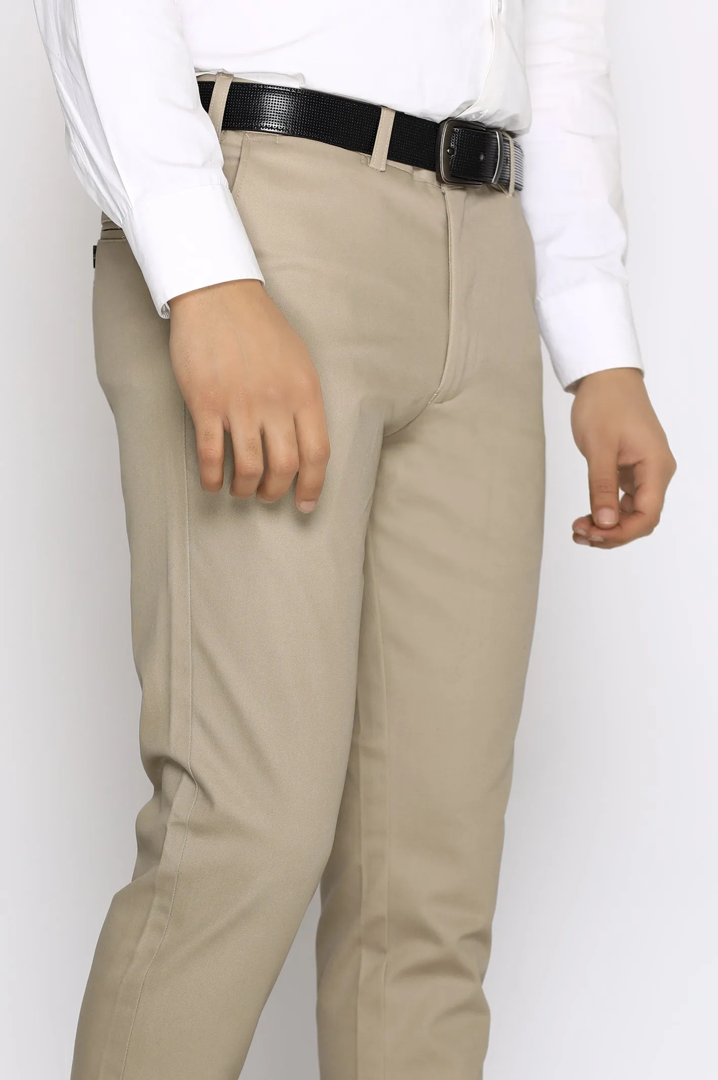 Beige Smart Fit Cotton Chino