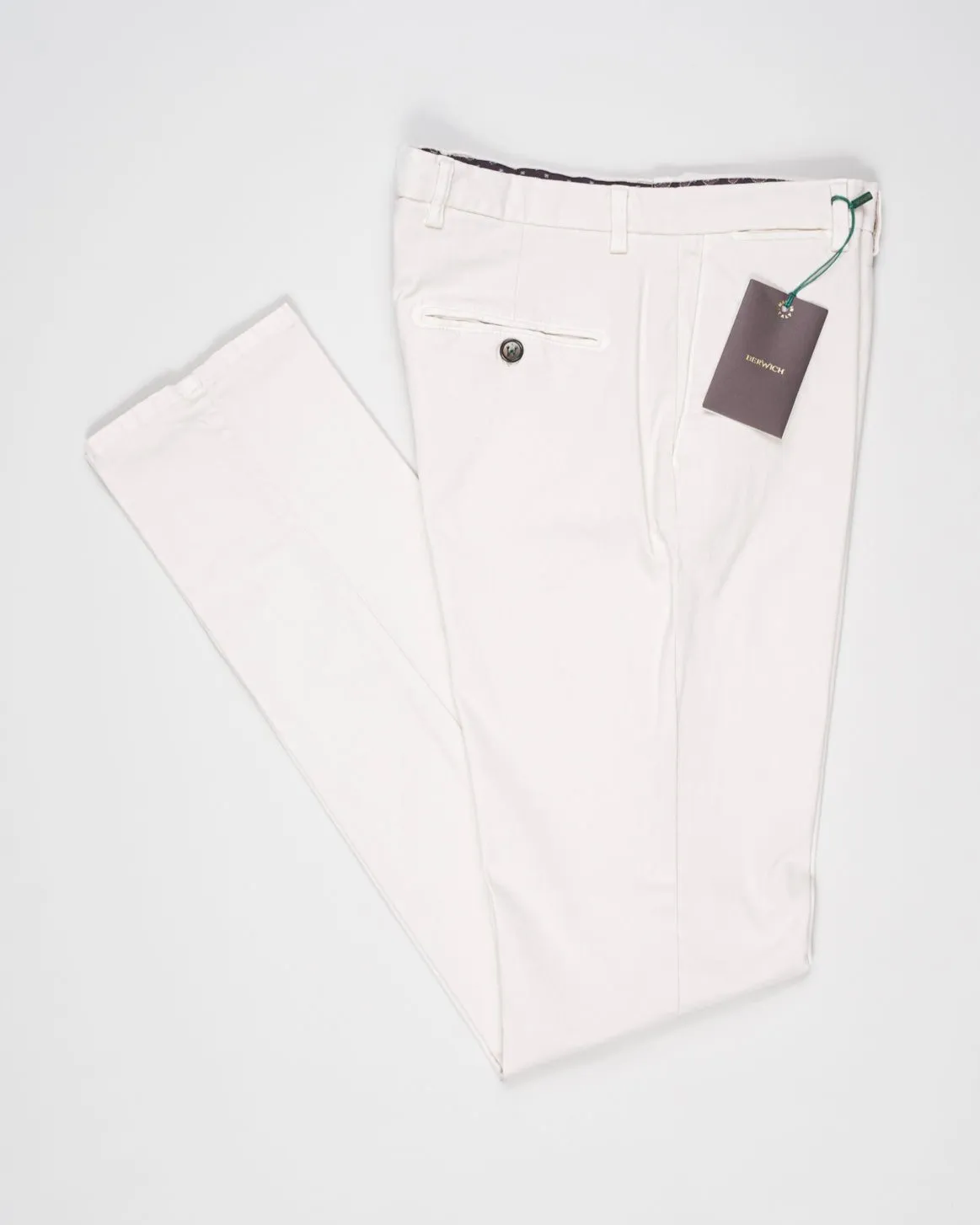 Berwich Garment Dyed Cotton Chinos / Latte