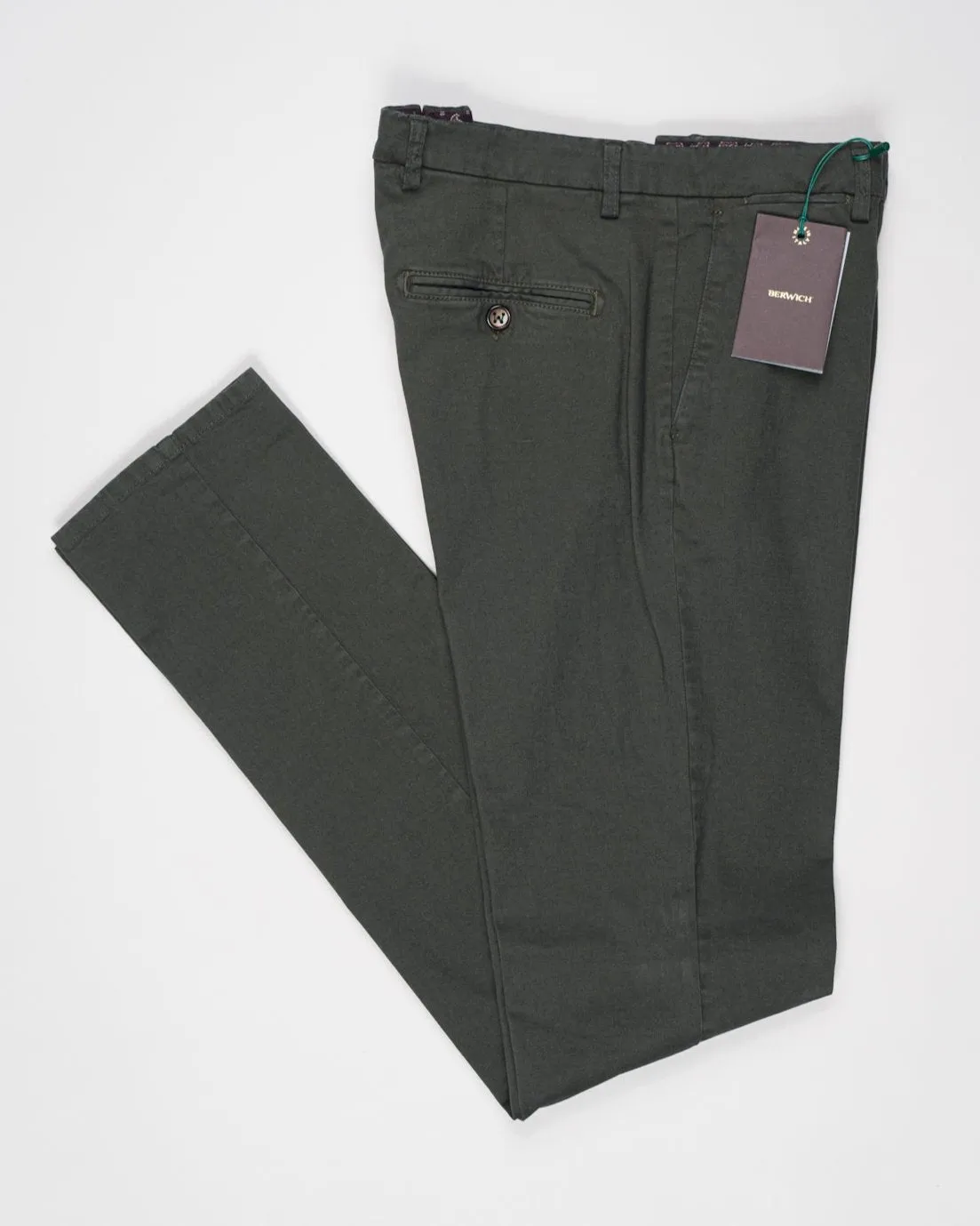 Berwich Garment Dyed Cotton Chinos / Militare