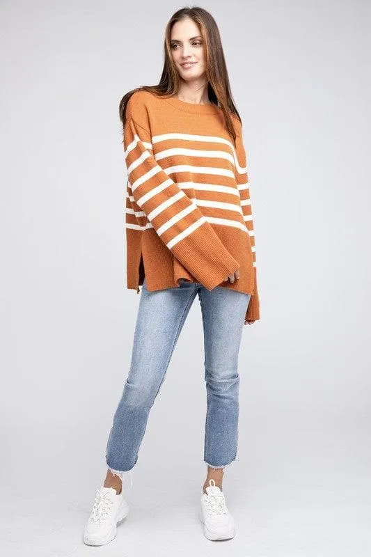 BiBi Callie Ribbed Hem Stripe Sweater