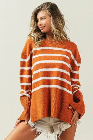 BiBi Callie Ribbed Hem Stripe Sweater