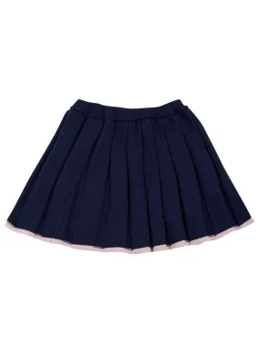 Bicolor Pleated Knit Skirt