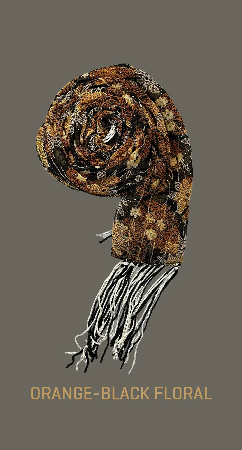 Black Floral Scarf | Shop online