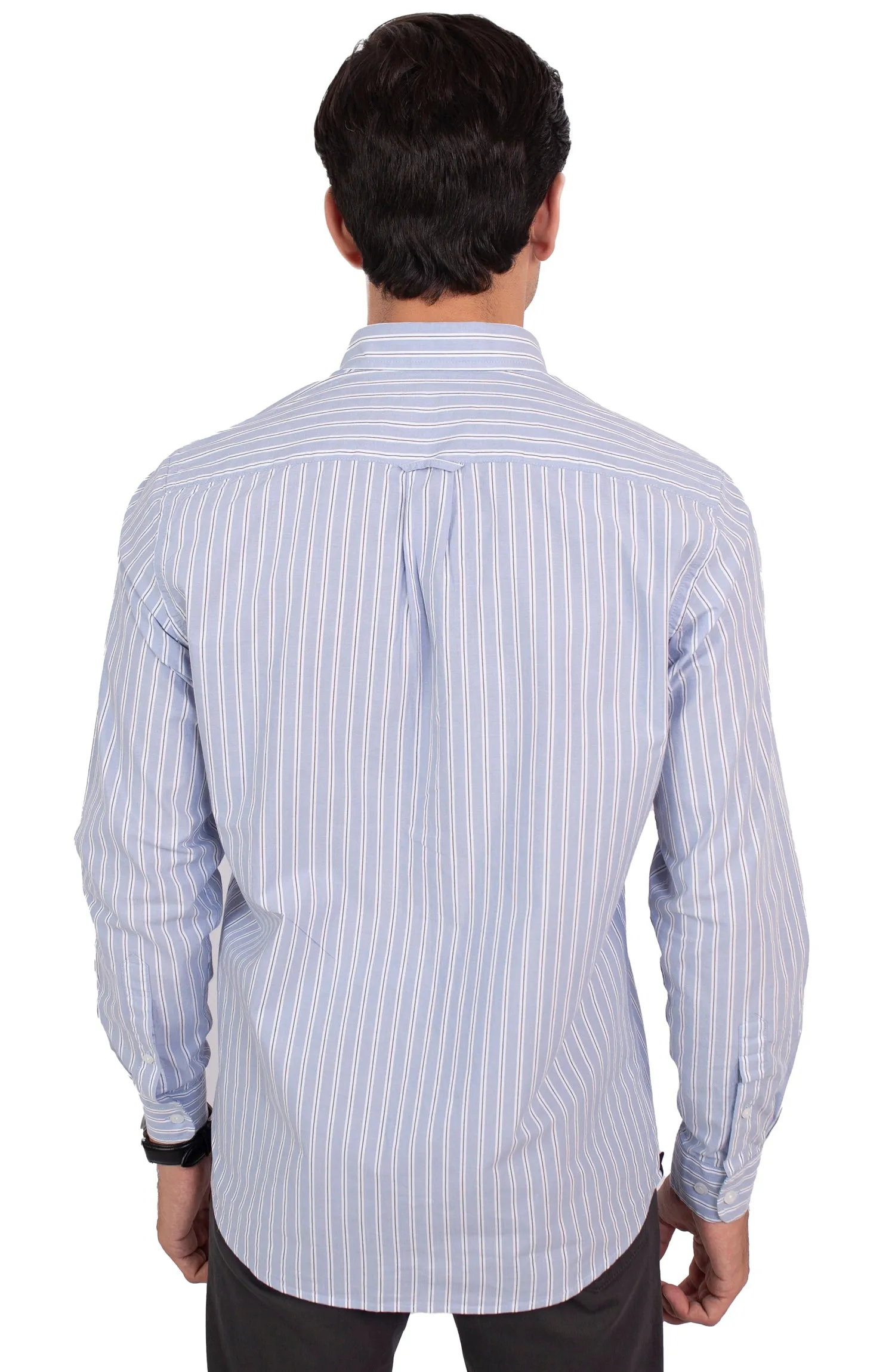 Blue Awning Pin Stripes Cotton Shirt