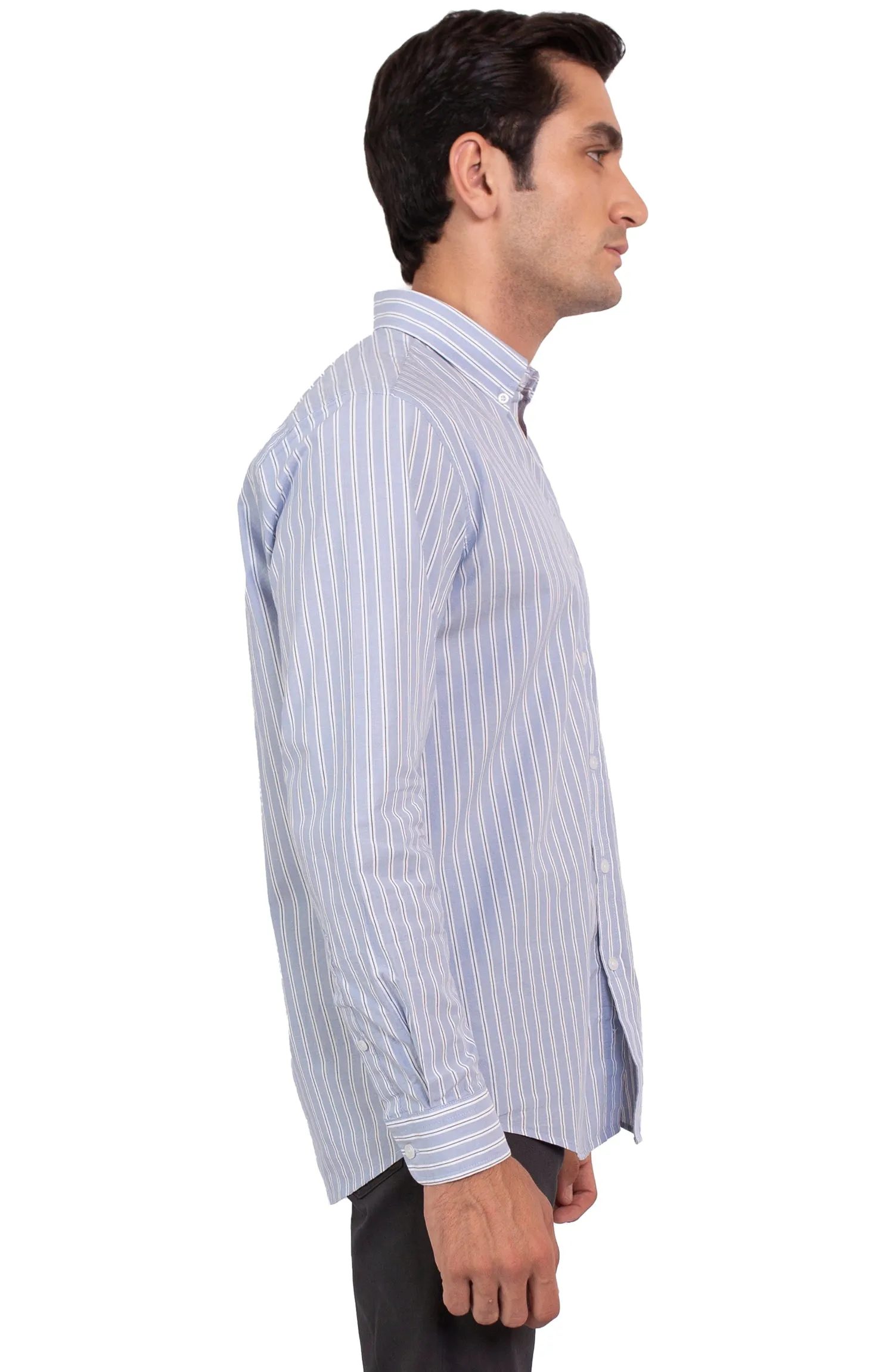 Blue Awning Pin Stripes Cotton Shirt