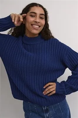 BLUE CREW NECK COMFY SWEATER