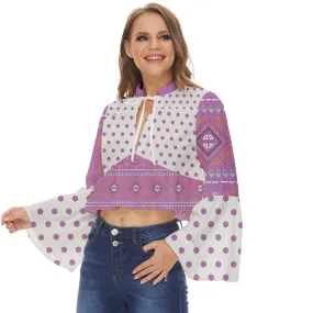 Boho Long Bell Sleeve Top - Mauve