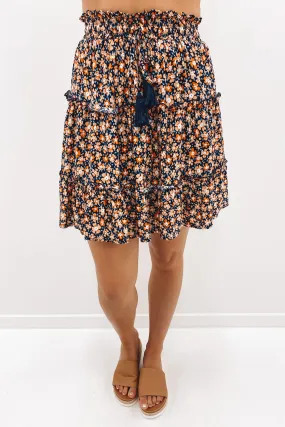 Bonny Skirt Navy Floral