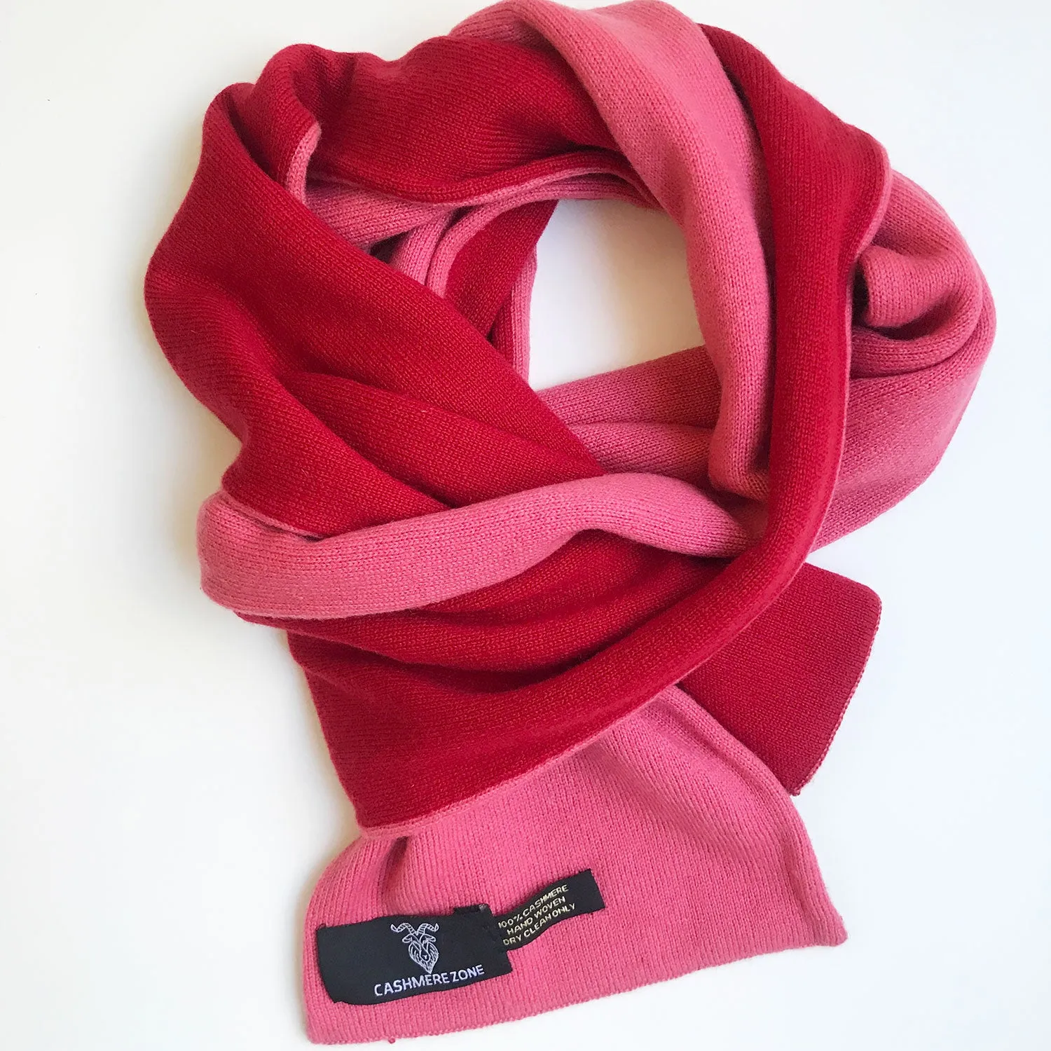 Bright Red Reversible Pure Cashmere Scarf