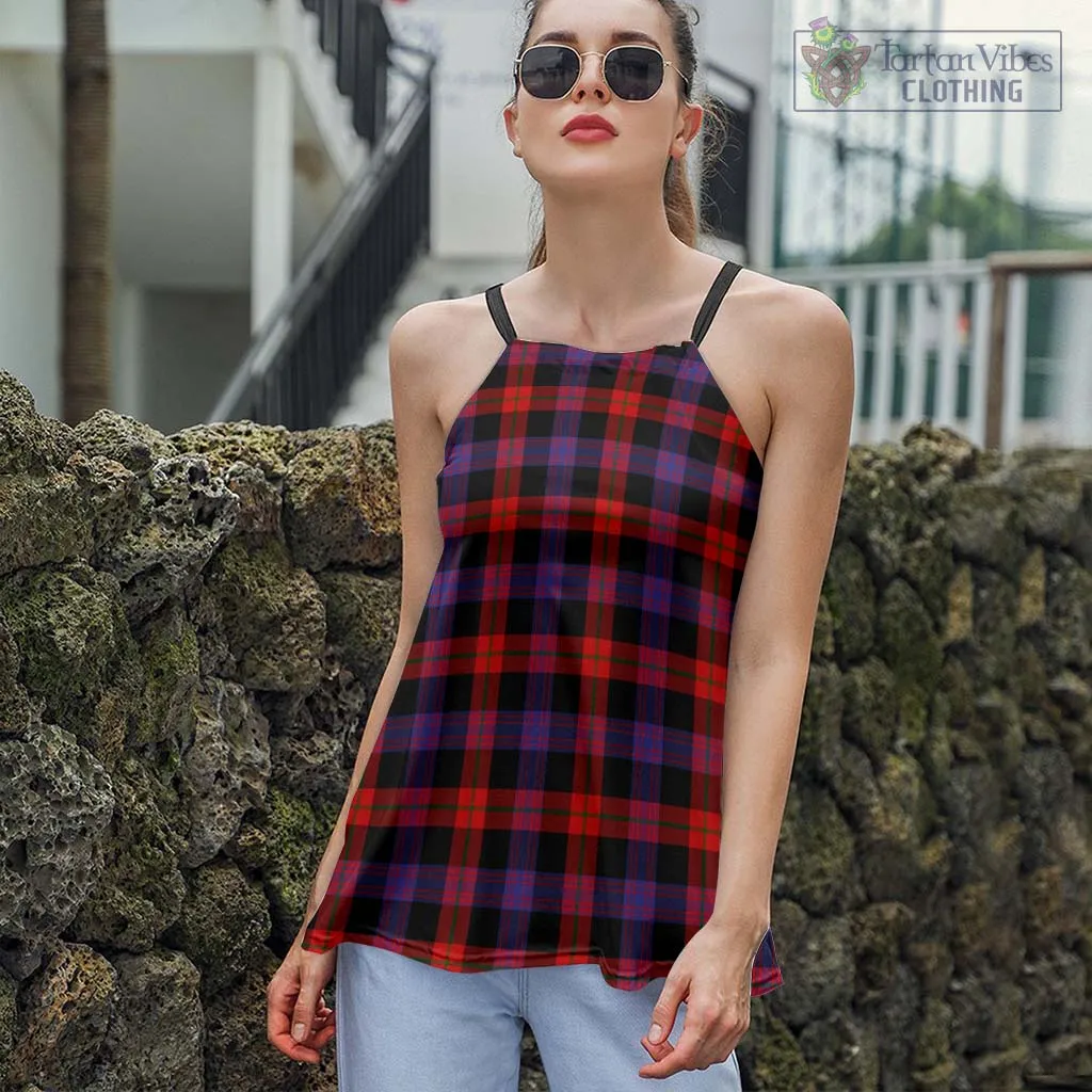 Broun Modern Tartan Loose Halter Neck Camisole