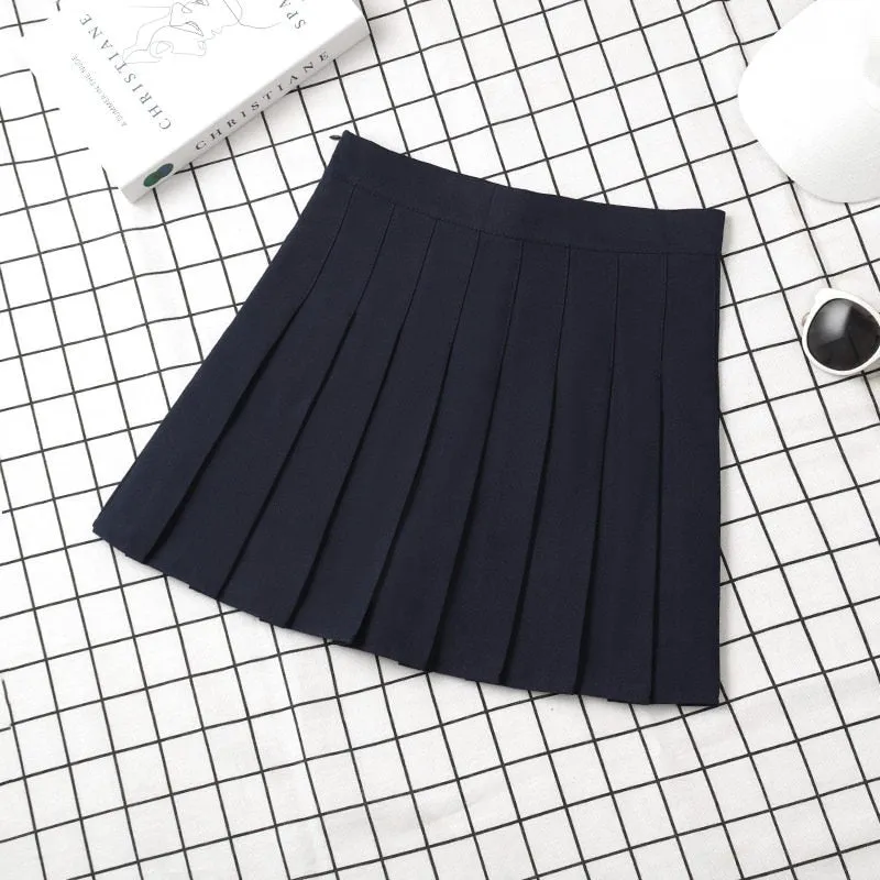 Brown Skirt Ladies 2022 Summer Clothes Women&#39;s High Waist Harajuku Korean Style Black Mini Pleated Skirt For School Girl Uniform