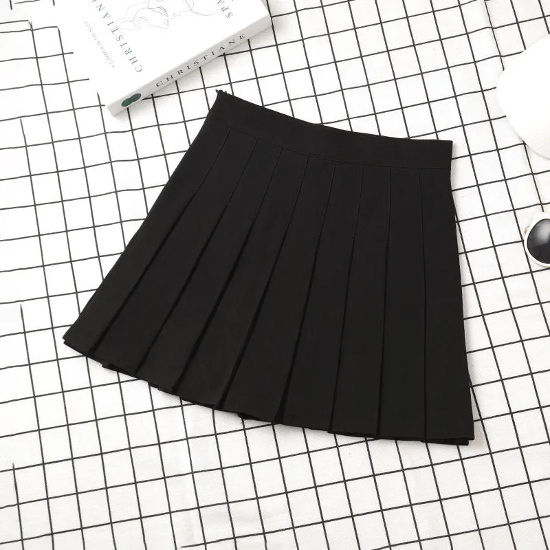 Brown Skirt Ladies 2022 Summer Clothes Women&#39;s High Waist Harajuku Korean Style Black Mini Pleated Skirt For School Girl Uniform