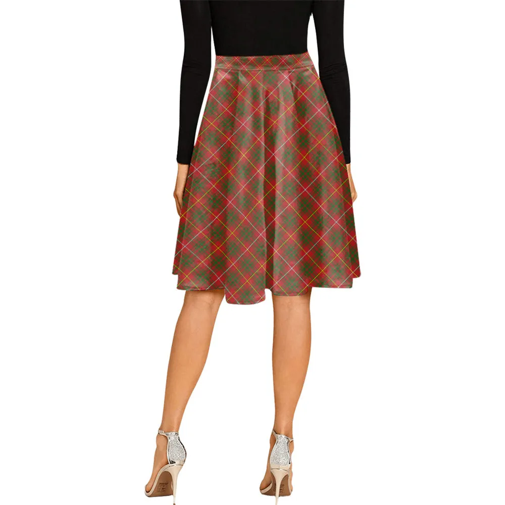 Bruce Modern Tartan Melete Pleated Midi Skirt