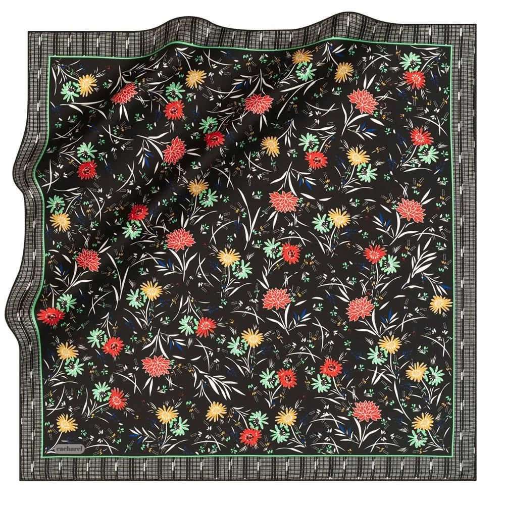 Cacharel Delia Floral Silk Twill Scarf No. 11