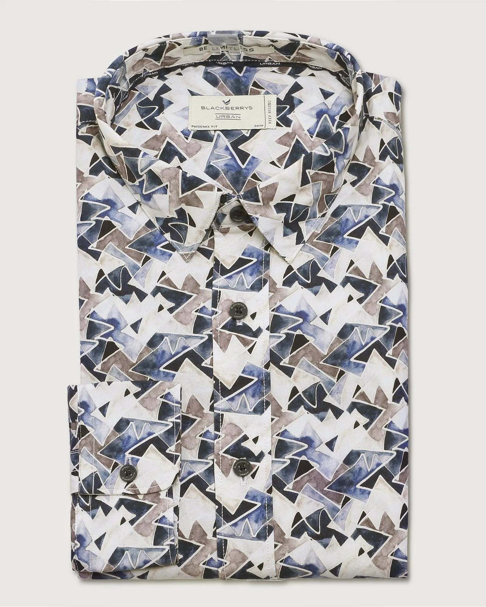 Casual Dark Navy Printed Shirt - Franz