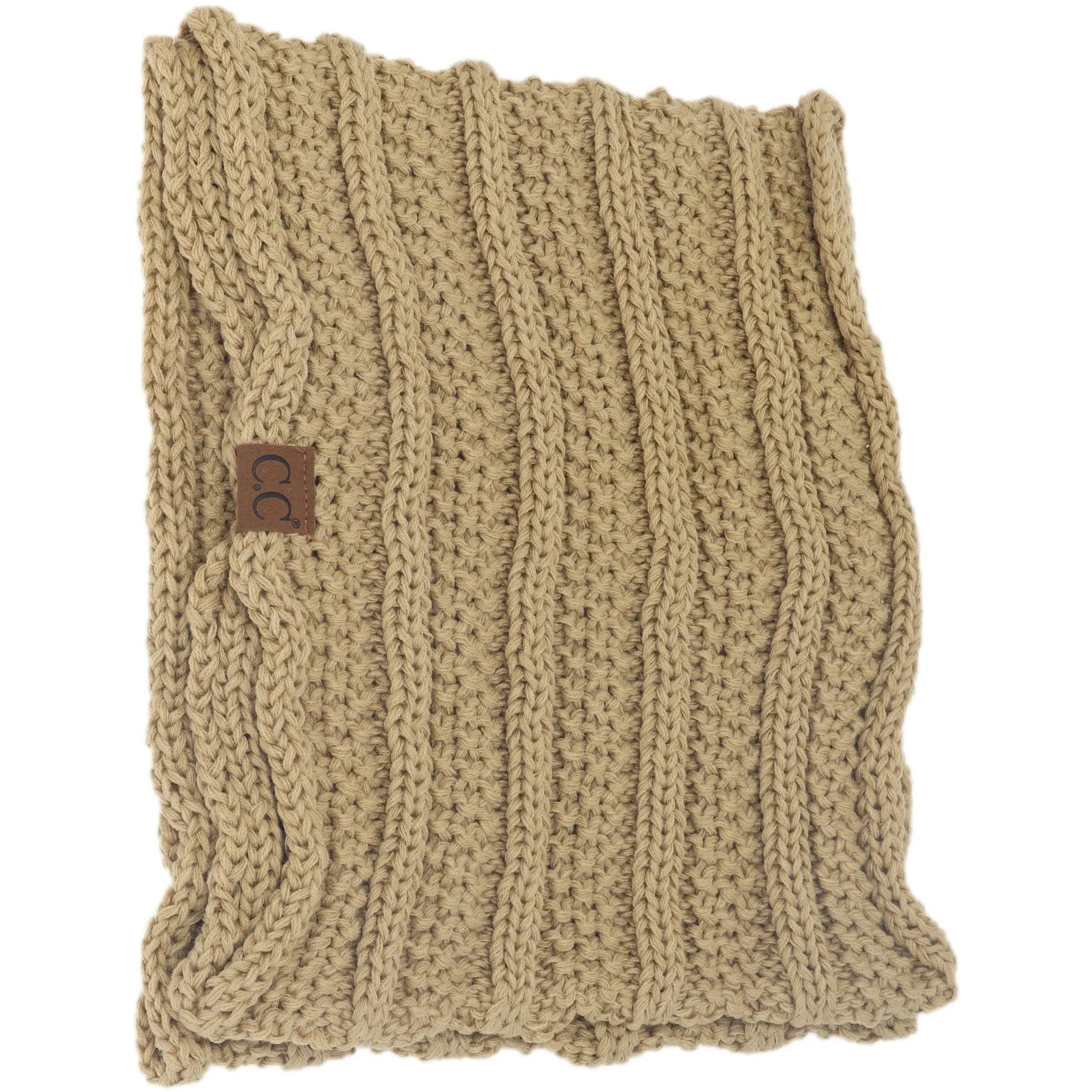 CC Beanie | Adult Knit Infinity Scarf ~ Camel